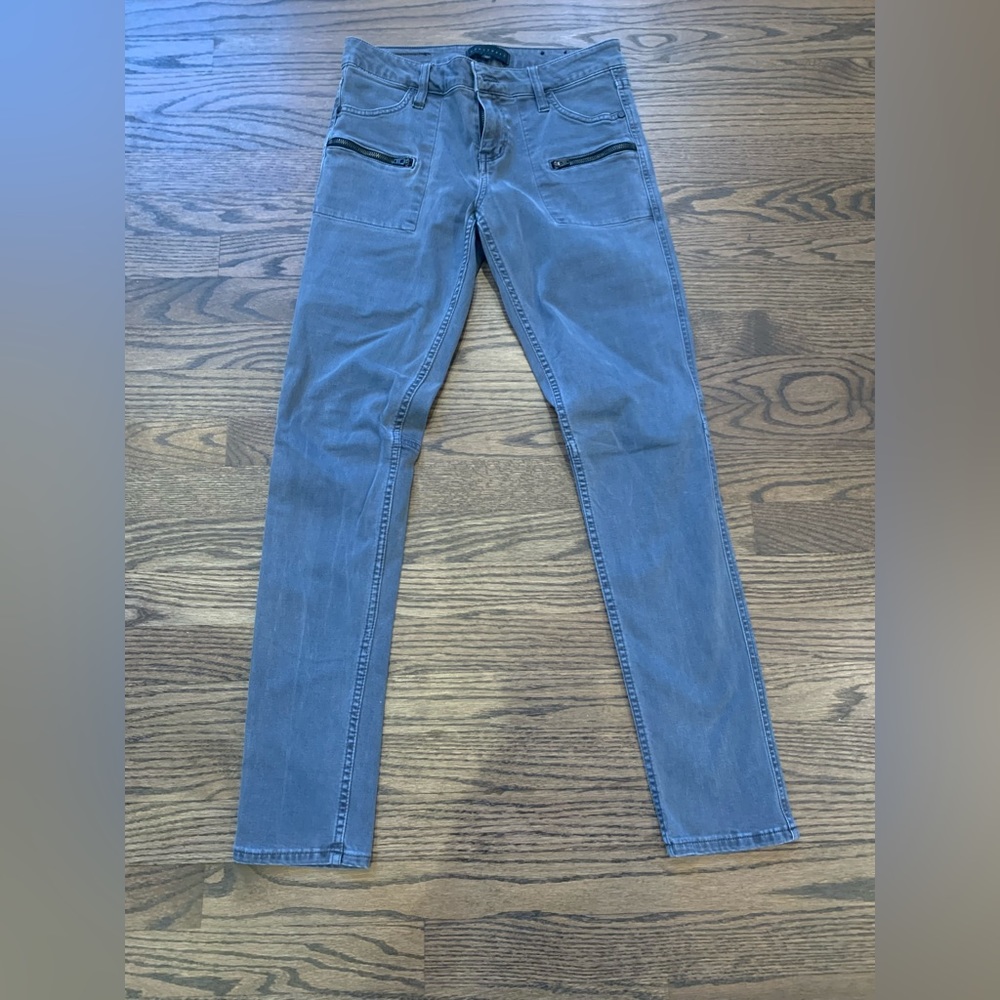 Sanctuary jeans grey w zipper detail and pockets